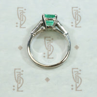 Green Beauty Emerald and Diamond Engagement Ring