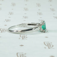 Vintage Emerald and Platinum Engagement Ring