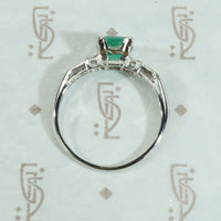 Vintage Emerald and Platinum Engagement Ring