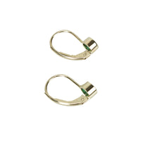 Delicate White Gold Drop Earrings set with Vintage Emeralds - Gem Set Love