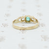 An 1870's Golden Band Set with Diamonds and Emerald
