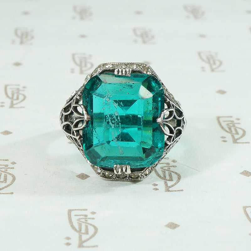 Edwardian Paste Emerald Ring