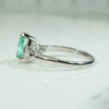 Platinum Pear Shape Emerald and Diamond Engagement Ring