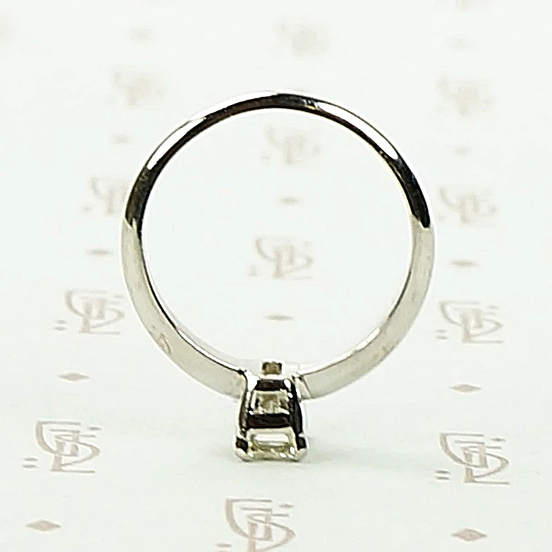 Mid Century Emerald Step Cut Diamond Solitaire