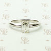 Mid Century Emerald Step Cut Diamond Solitaire