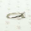 Mid Century Emerald Step Cut Diamond Solitaire