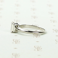 Mid Century Emerald Step Cut Diamond Solitaire