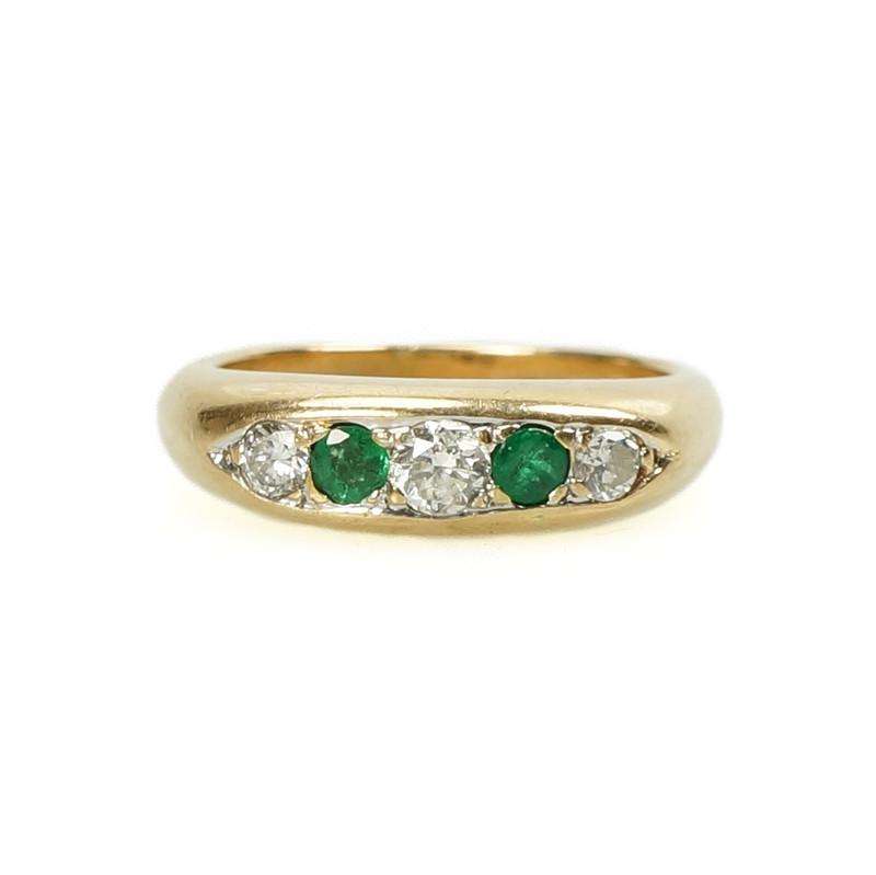 Late 1800s Diamond and Emerald Band