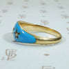 Starry Night Band Enamel and Rose Cut Diamonds in 18k Gold