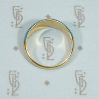 Starry Night Band Enamel and Rose Cut Diamonds in 18k Gold