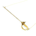 Dramatic Enameled Sword Necklace in Yellow Gold and Enamel