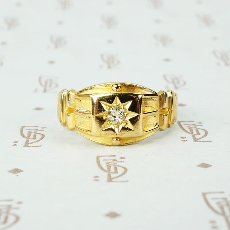 18k chester england omc star set diamond band