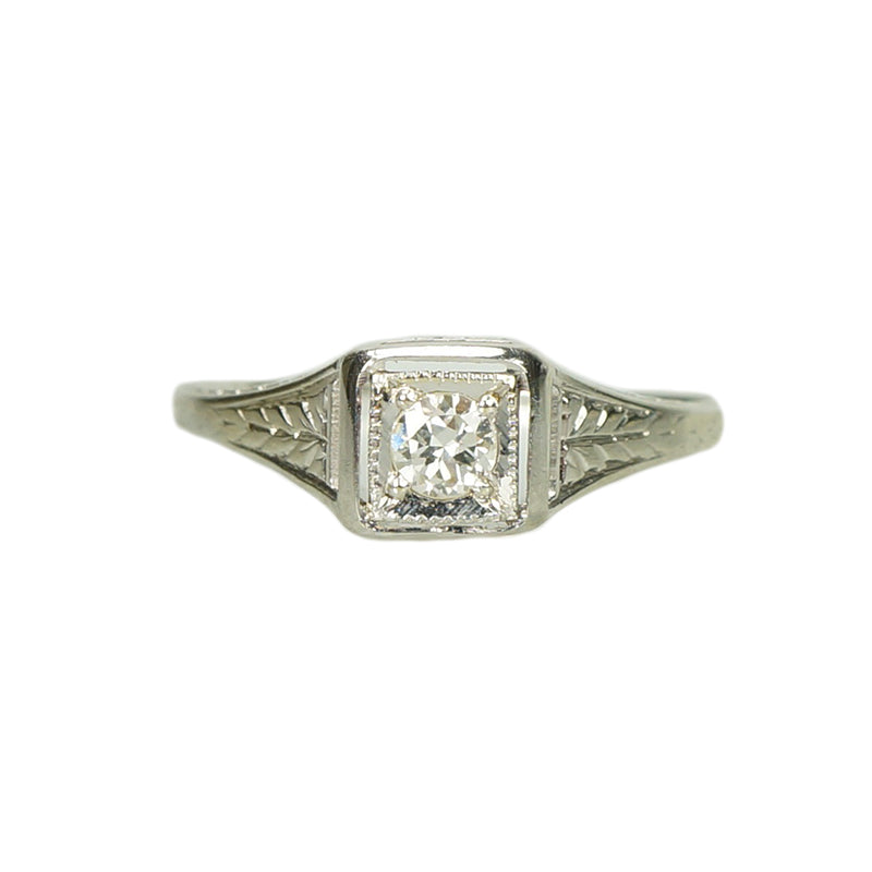 1920's White Gold and Diamond Ring