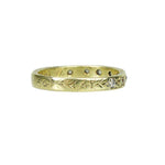 Sweetly Engraved 18k Yellow Gold Diamond Band from the 1920's - Gem Set Love
