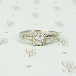 white gold vintage diamond engagement ring
