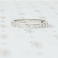 1920's white gold engraved diamond band