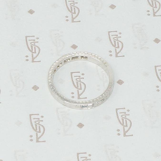 1920's white gold engraved diamond band side