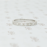 1920's white gold engraved diamond band