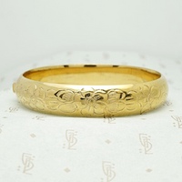 Wild Roses Engraved Vintage Bangle