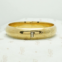 Wild Roses Engraved Vintage Bangle, clasp view.
