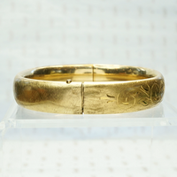 Vintage Engraved Gold Filled Bangle, side view.