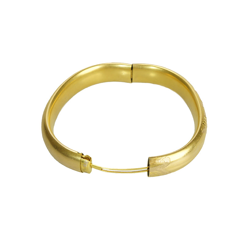 Engraved Gold Filled Vintage Bangle - Gem Set Love