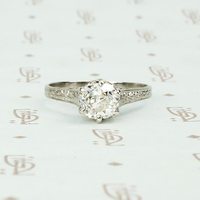 edwardian platinum 1.02 carat solitaire omc diamond