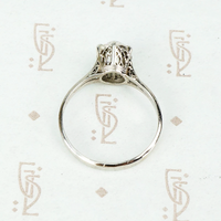 Beautifully Engraved Edwardian Platinum Solitaire