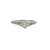 Simply Beautiful Engraved White Gold Vintage Solitaire