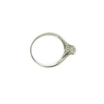 Simply Beautiful Engraved White Gold Vintage Solitaire