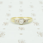 14k yellow gold anf platinum omc and rose cut diamond engagement ring circa 1920