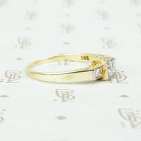 Delightful Engraved Gold and Platinum OMC Diamond Ring