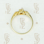 Delightful Engraved Gold and Platinum OMC Diamond Ring