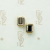Sophisticated Vintage Studs in Black & Gold
