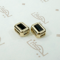 Sophisticated Vintage Studs in Black & Gold