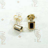 Sophisticated Vintage Studs in Black & Gold