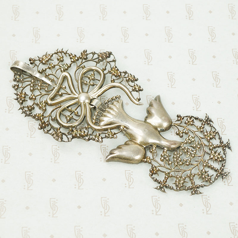 French Hallmarked Silver Large St. Esprit Pendant