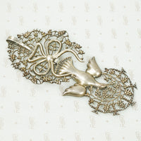 French Hallmarked Silver Large St. Esprit Pendant