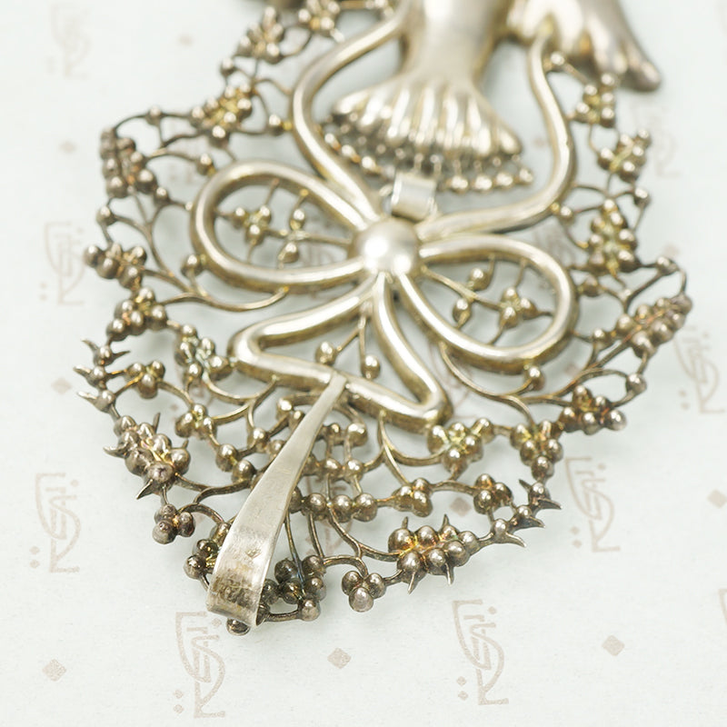 French Hallmarked Silver Large St. Esprit Pendant
