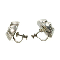 Signed Spratling Silver earrings in the shape of flower pods c 1940's