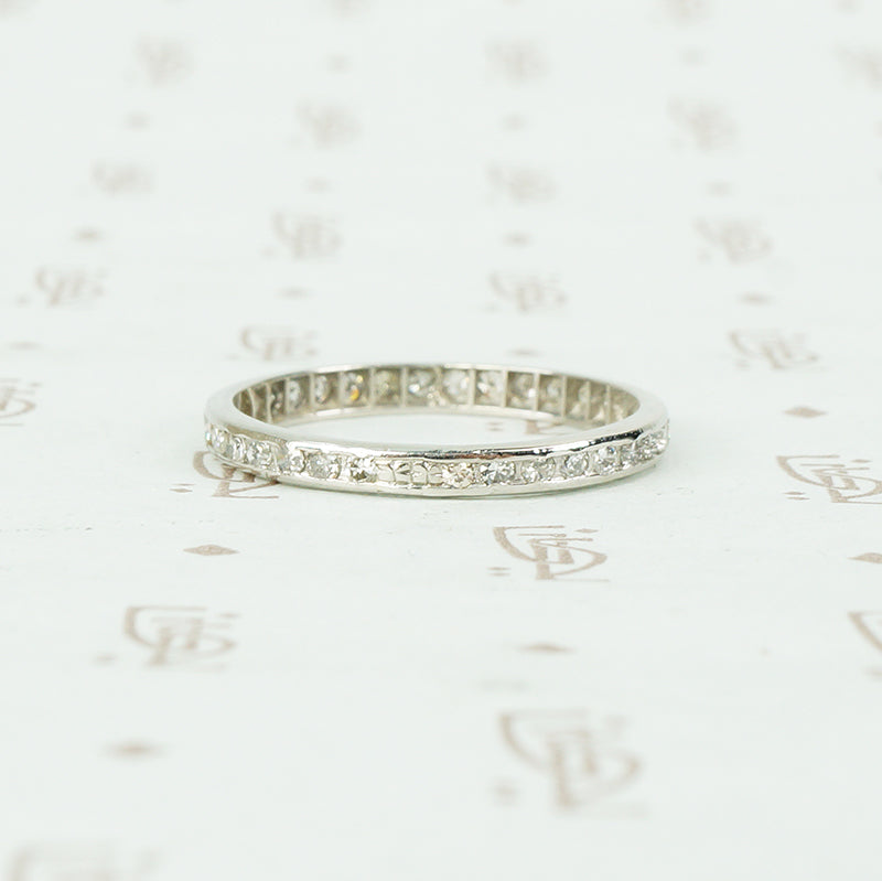 Vintage 1930's Platinum and Diamond Eternity Band