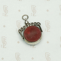 Chain Link Spinner Fob with Blood Red Carnelian