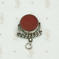 Chain Link Spinner Fob with Blood Red Carnelian
