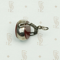 Chain Link Spinner Fob with Blood Red Carnelian