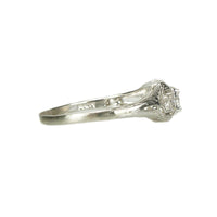 Old Euro Diamond White Gold Engagement Ring - Gem Set Love