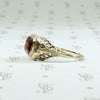 Emerald Cut Garnet in Art Deco Gold Ring