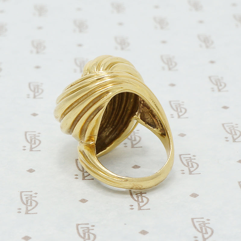 Big wavy 18k yellow gold chunky ring
