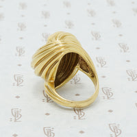 Big wavy 18k yellow gold chunky ring