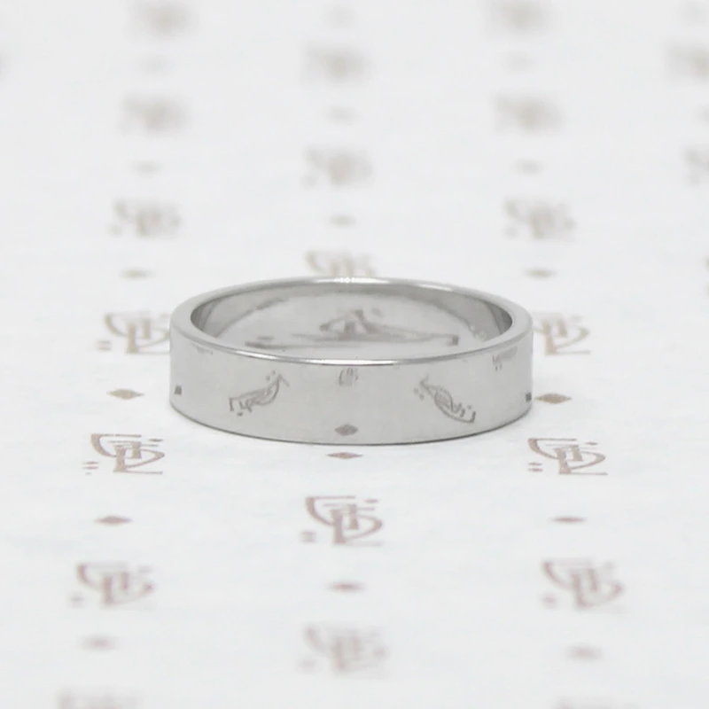 Sleek Flat Wedding Band, platinum band