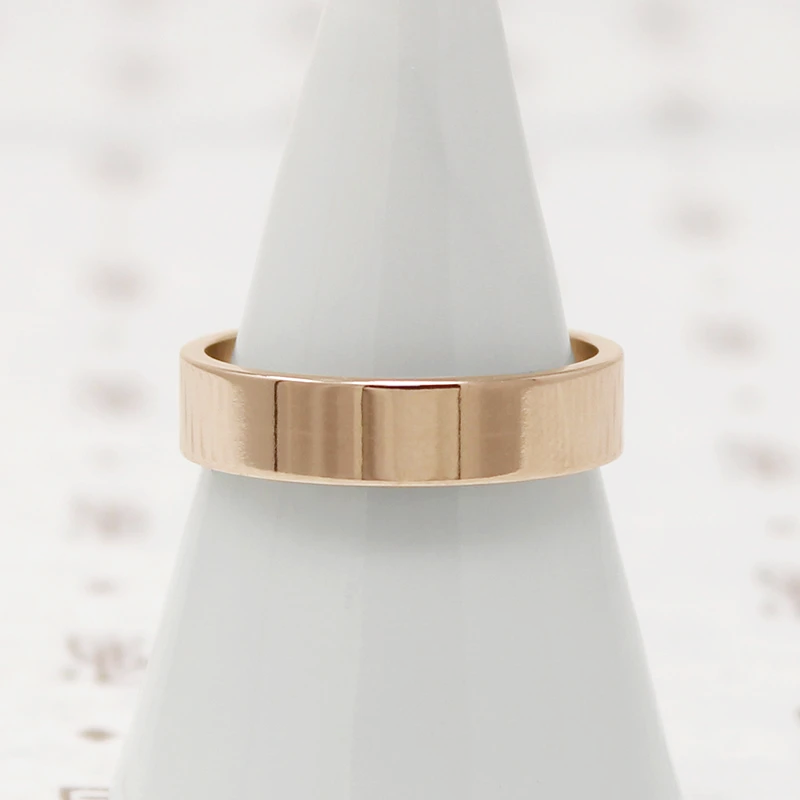 Sleek Flat Wedding Band, rose gold
